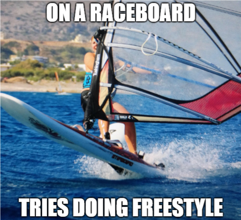 On a Raceboard - Tries doing Freestyle