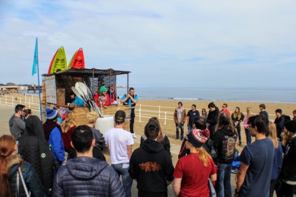 Morning Briefing at the CBW beach hut