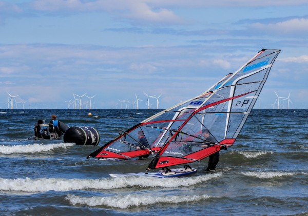 The Team racers lining up to beach-start and get the racing underway