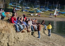 Crowd at the lake